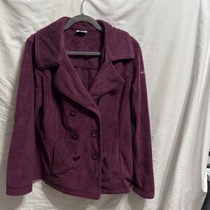 Elegant Double-Breasted Burgundy Pea Coat